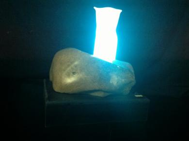 Spouting Whale, sculpture with ambiance light